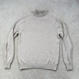 Suitsupply Wool Cashmere Turtleneck Sweater Men's XL Beige Oatmeal Luxury Sw1318
